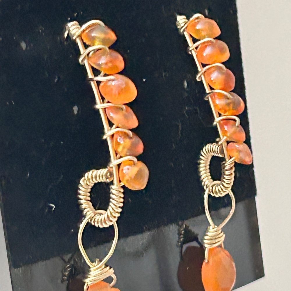 Gold Filled Gemstones Carnelian Earrings